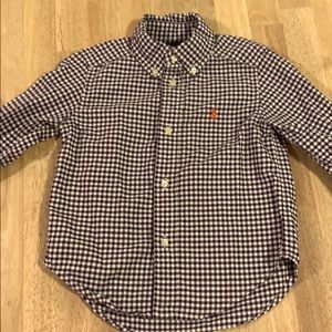 4/10$$ Ralph Lauren plaid button down 3T